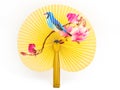 Closeup of Traditional Chinese fan isolated on white background.Chinese paper fan Royalty Free Stock Photo