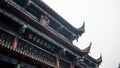 Closeup traditional Chinese rooftop in Chengdu