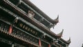 Closeup traditional Chinese rooftop in Chengdu