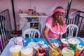 Closeup traditional Colombian streetsnack oblea