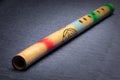 Closeup of a traditional colorful japanese flute