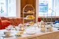 Closeup of traditional English afternoon tea ceremony Royalty Free Stock Photo