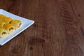 Kuih tart or pineapple tart on the wooden background