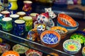 Traditional Turkish ceramics for sale in souvenir shop in Istanbul Royalty Free Stock Photo