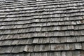 Closeup of a traditional wooden roof tile of an old house Royalty Free Stock Photo