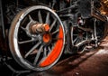 Closeup train wheel Royalty Free Stock Photo