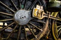 Closeup train wheel Royalty Free Stock Photo