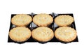 Closeup tray of christmas mincemeat pies
