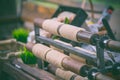 Closeup trdelnic baking process. Traditional food Royalty Free Stock Photo