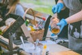 Closeup trdelnic baking process. Traditional food Royalty Free Stock Photo