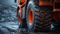 Closeup of a trucks mive wheel and tire showing the mive size and strength needed for heavyduty tasks