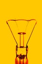 Closeup tungsten light bulb inside Royalty Free Stock Photo
