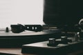 Closeup of a turntable player Royalty Free Stock Photo