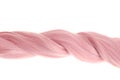 Closeup twisted pink hair braid Royalty Free Stock Photo