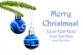 Closeup Of Two Blue Christmas Balls Royalty Free Stock Photo