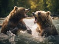 brown bears Made With Generative AI illustration