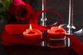 Burning Heart Shaped Valentine Candles