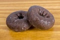 Chocolate Glazed Donuts Closeup