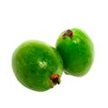 Closeup of two feijoa Royalty Free Stock Photo