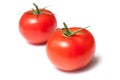 two fresh tomatoes on white background Royalty Free Stock Photo