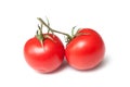 two fresh tomatoes on white background Royalty Free Stock Photo