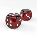 Closeup of two lucky gambling dices Royalty Free Stock Photo