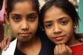Closeup of two poor indian girls