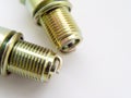 Closeup of two Spark Plugs Royalty Free Stock Photo