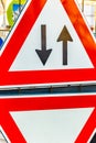 Two Ways Traffic road sign Royalty Free Stock Photo