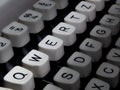 Closeup of typewriter keyboard, QWERTZ highlighted Royalty Free Stock Photo