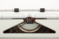 Closeup of Typewriter Typing Royalty Free Stock Photo