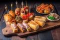 closeup of a typical spanish pincho de tortilla, spanish omelete served on bread. Spanish tapas called pintxos of the Basque Royalty Free Stock Photo