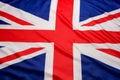 Closeup of UK British flag Union Jack flag background Royalty Free Stock Photo