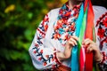 ukrainian authentic national costume on young girl