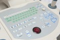 Closeup of an ultrasound scanner machine Royalty Free Stock Photo