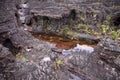 Closeup of unbelievable rocky terrain with pools of mount Roraima