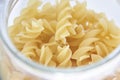 Closeup of uncooked Italian spiral pasta Royalty Free Stock Photo