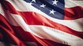 Closeup of United States of America flag waving in the wind