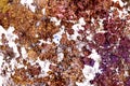 Closeup of unrefined chalcopyrite mineral and ore, pattern background Royalty Free Stock Photo