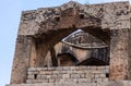 Closeup of Upper level of Mohammadan Watch Tower, Hampi, Karnataka, India Royalty Free Stock Photo