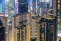 Closeup of the urban architecture of Hong Kong