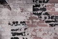 Closeup, Urban Brick Wall, Peeling Paint Background