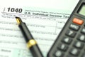 Closeup of us tax forms Royalty Free Stock Photo