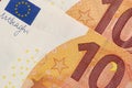 Closeup of a used 10 Euro paper money bill Royalty Free Stock Photo