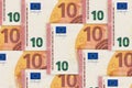 Closeup of a used 10 Euro paper money bill Royalty Free Stock Photo