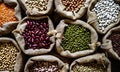 Closeup of Various of legumes Royalty Free Stock Photo