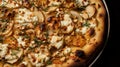 A closeup of a vegetarian pizza with roasted garlic Royalty Free Stock Photo