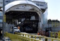 Open lower vehicle deck on Ferry