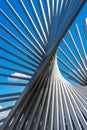 Closeup vertical shot of modern sculpture in front of St. Martin's Cathedral in Mainz, Germany