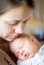 Mother and newborn closeup Royalty Free Stock Photo